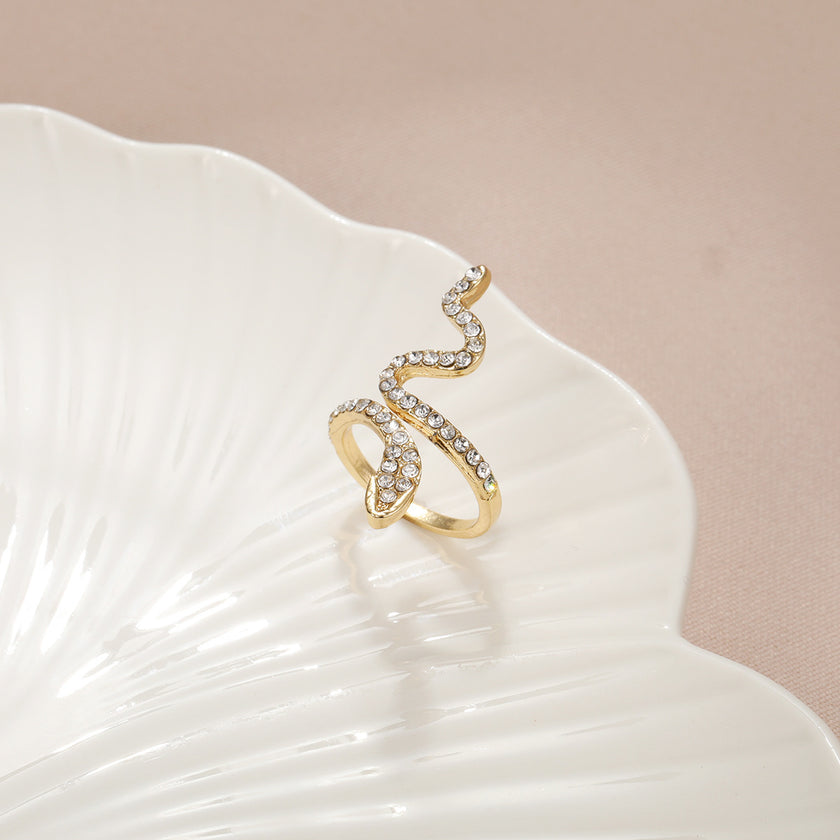 Rhinestone Snake Ring For Women Special-interest Design