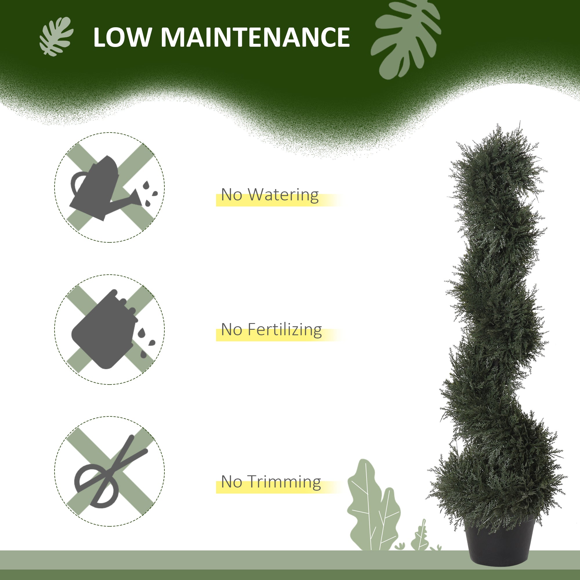 Topiary Artificial Faux Cedar Tree Spiral Fake Plant
