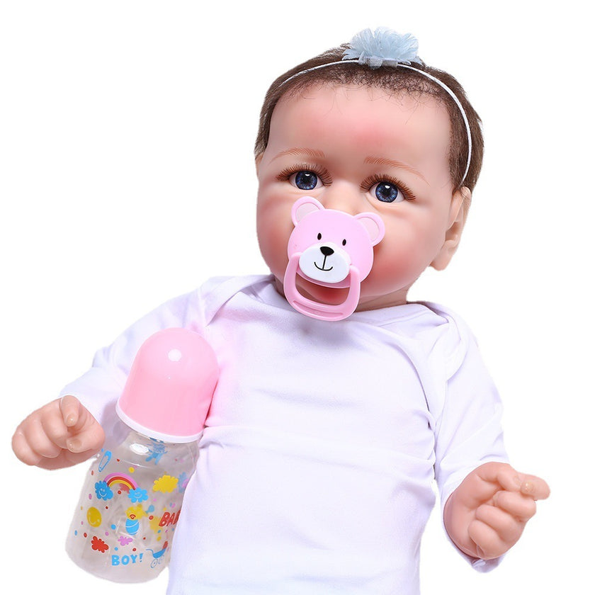 55cmSaskia Full Silicone Reborn Doll Hand-planted Hair Reborn Doll