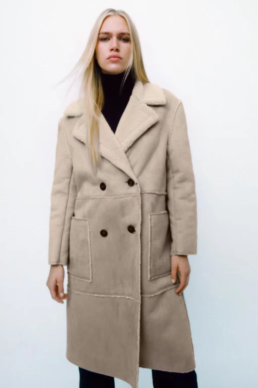 Personality Stitching Fleece Coat Coat Autumn And Winter Women's