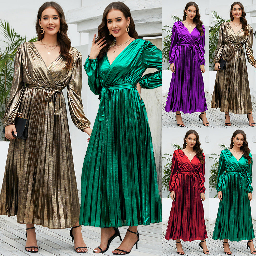 Women's Slim Fit Long Style Long Sleeve Night Dress