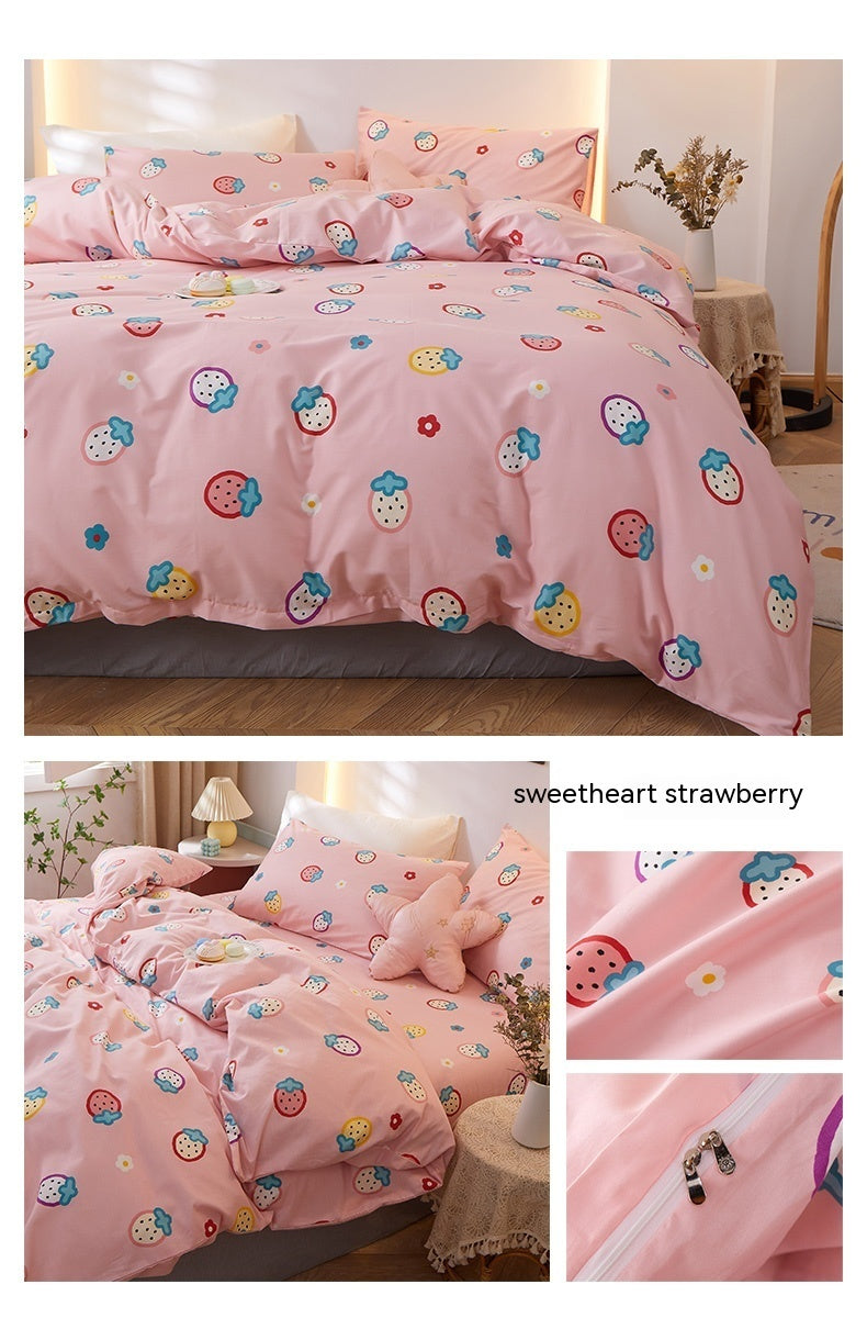 Pure Cotton Bedding Set Of Four Pieces