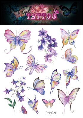 Waterproof Glitter Butterfly Tattoo Stick Gradient Tattoo