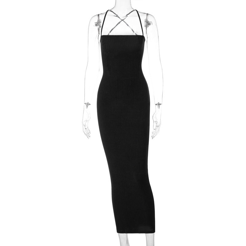 Halter Back Strap Dress Temperament Skirt Women