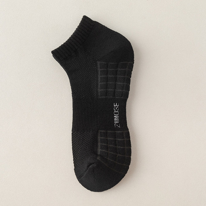 Absorbent Anti-odor Black And White High-top Basketball Socks For Men