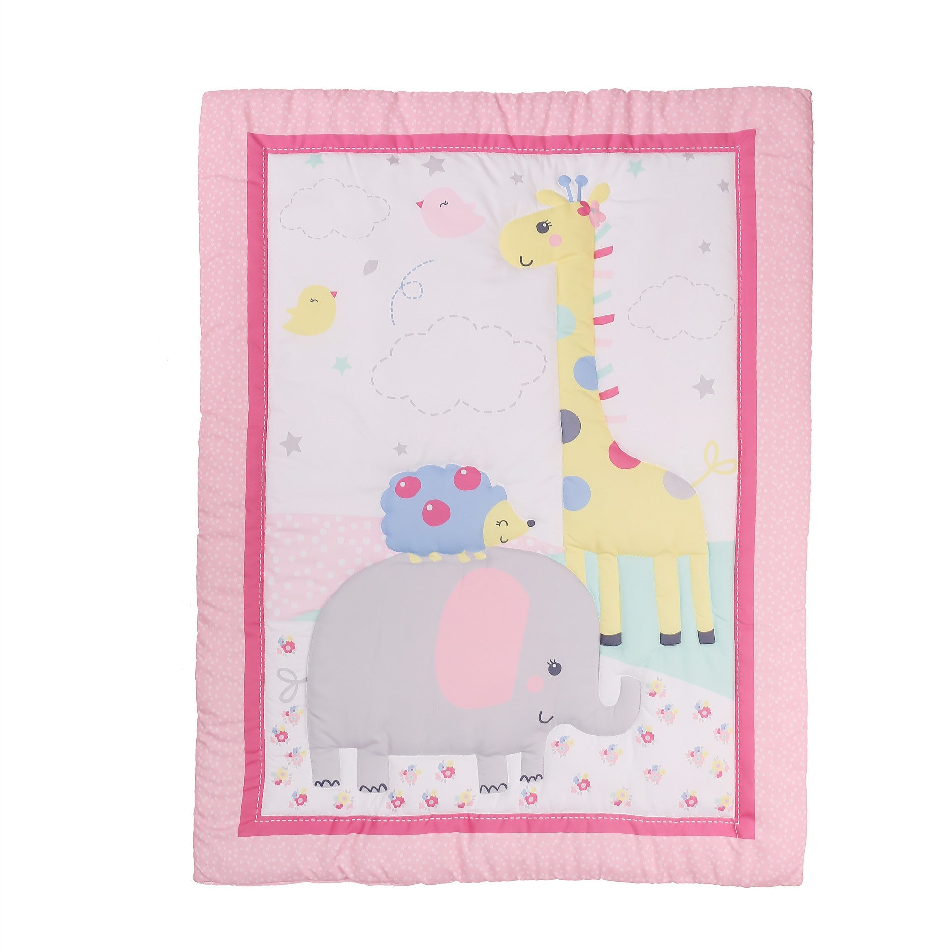 Children Quilt Fitted Sheet Single Bed Skirt Infant Bedding 3 pieces newborn kids bedding set