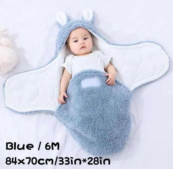 Super Soft Baby Sleeping Bag Fluffy Fleece Newborn Blanket Swaddle Blankets, Unisex Baby Wrap For Newborn Baby