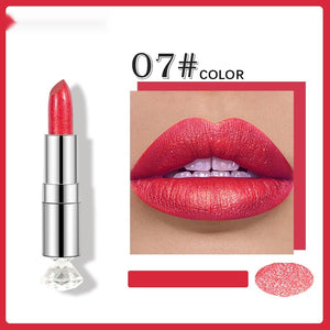 Pearlescent Color Thin And Glittering Lipstick Moisturizing