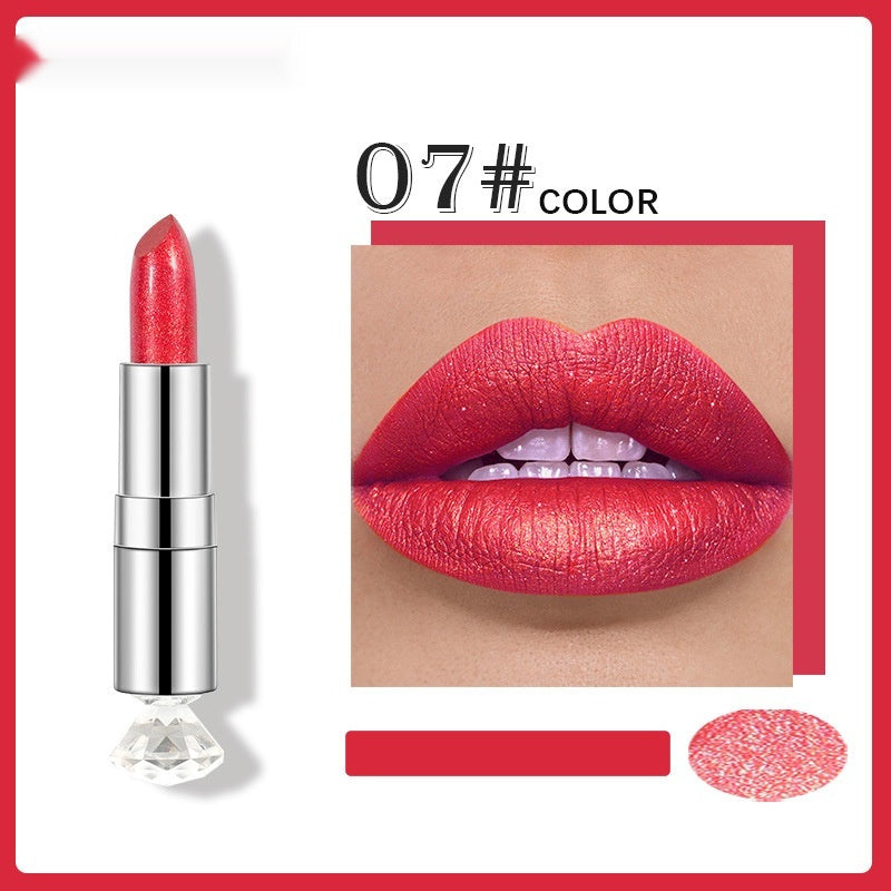 Pearlescent Color Thin And Glittering Lipstick Moisturizing