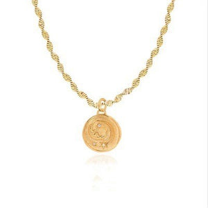 Star Moon Circle Card Stacked Necklace