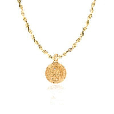 Star Moon Circle Card Stacked Necklace