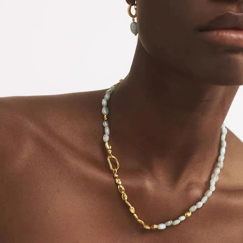 Gold Stitching Copper-plated Gold Stylish Elegant Necklace Bracelet