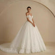 Off-shoulder Bridal Main Wedding Dress Elegant Court Style High-grade Luxury French Light Door Yarn