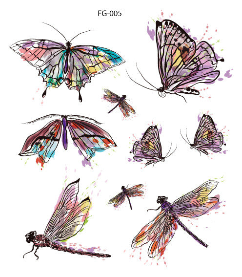 Waterproof Glitter Butterfly Tattoo Stick Gradient Tattoo