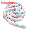 Heightening Baby Braided Crib Bumpers Knot Long Pillow Cushion Bedding Room Dector