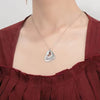 A Stainless Steel Heart-shaped Necklace Engraved With Family Personality And A Heart Shape