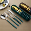Kitchen Accessories Camping Travel Sets Gold Knife Fork Spoon Portable Cutlery Sets with case