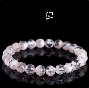 Natural Snowflake Ghost Round Beads Bracelet