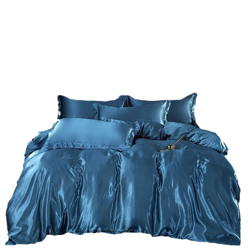 Pure Color Washed Ice Silk Quilt Cover Bedding