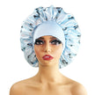 Wide-brimmed Satin Nightcap Printed Round Cap Cross-border New Arrival Printed Home Hat Soft Shower Cap Plus-sized