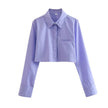 Women's French Fashion Short Lapel Long Sleeve Shirt