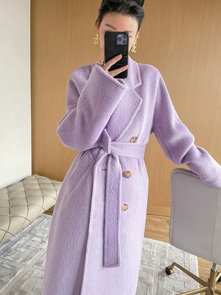 Solid Suli Sheep Camel Coat Women
