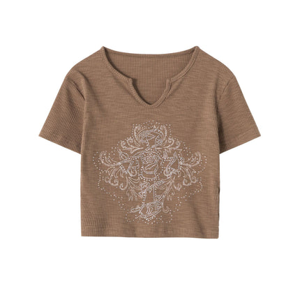 American Vintage Short Short-sleeved Tops For Women
