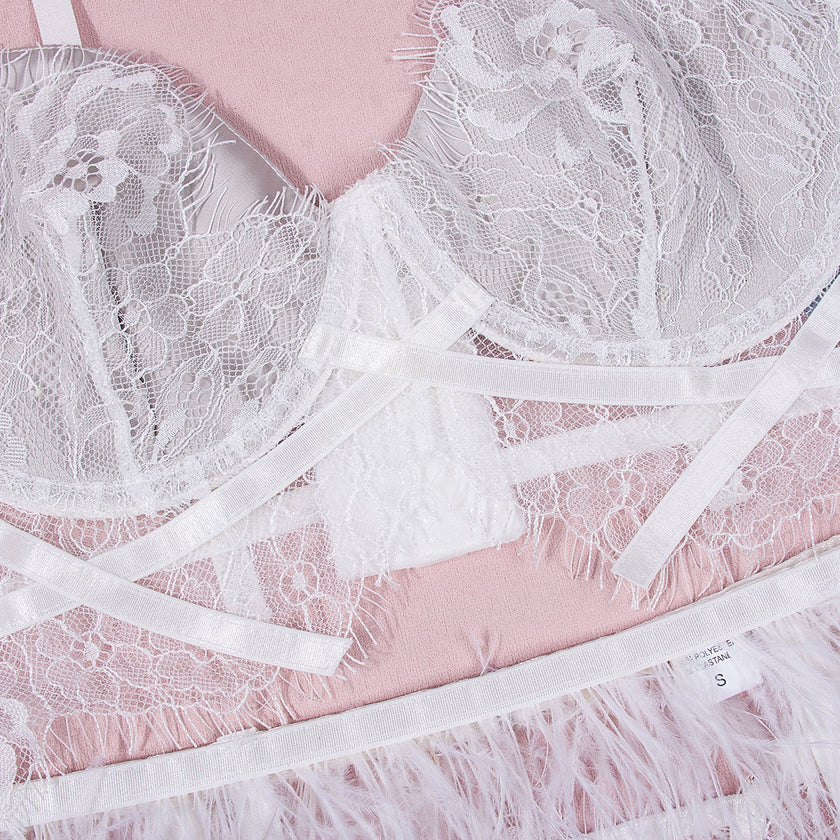 Women's Fashion Lace Slim Fit Underwear Three-piece Set