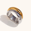 Cast Double Irregular Ring Stainless Steel Women