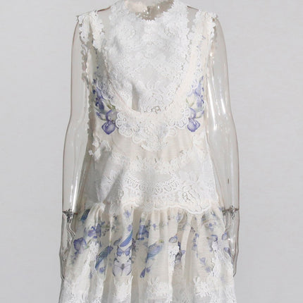 Short Sleeveless Printed Dress Women