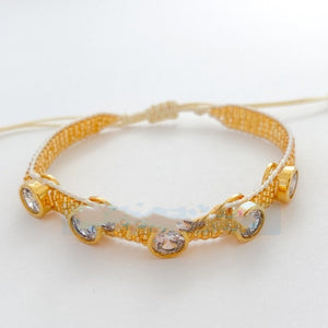 Heart Cross Zircon Bead Bracelet