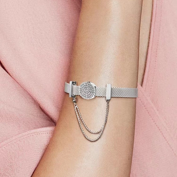 White Copper Silver Plated Bracelet Diy Ornament Accessories Square Buckle