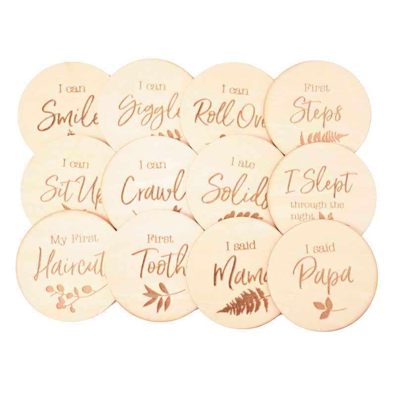 Wooden Baby Baby Growth Commemorative Card Photo Props