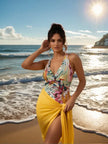 Style One-Piece Fashionable Sexy Swimsuit For Women, Slimming Retro Print, Popular Swimwear Set