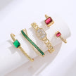 Micro-inlaid Color Zirconium Emerald Temperament Bracelet