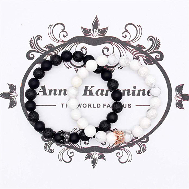 Agate Crown Energy Volcanic Stone Bracelet