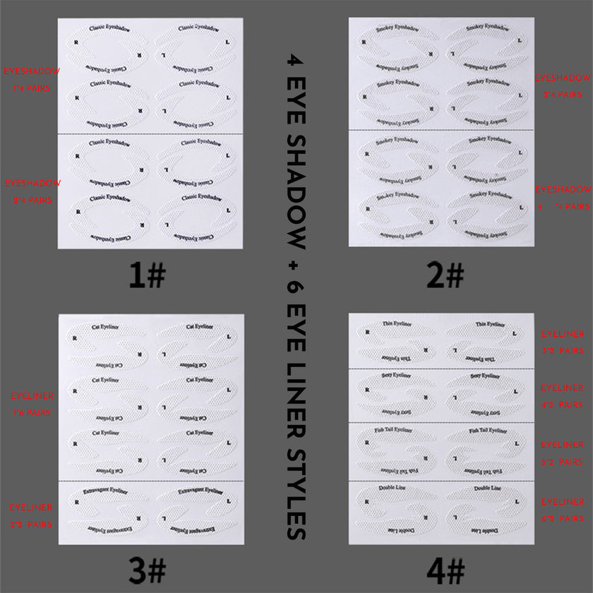 New Eyeliner Eye Makeup Eyeshadow Makeup Template Makeup Sticker 4 Pieces Reusable And Flexible Eyeliner Tape & Eyeshadow