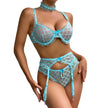 Underwear Large Mesh Push-up Four-piece Set With Scarf