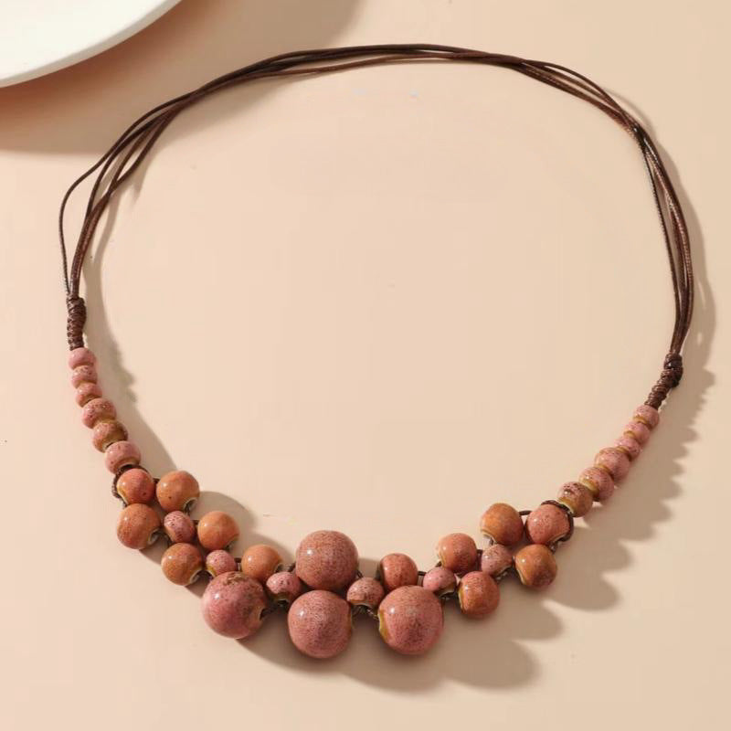 Women's Niche Design Fashion Ethnic Style Beaded Colorful Necklace