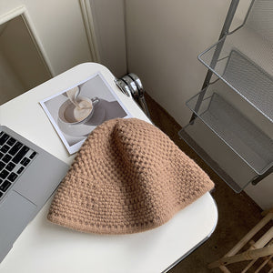 Loose Wool Knitted Warm Wool Bucket Hat