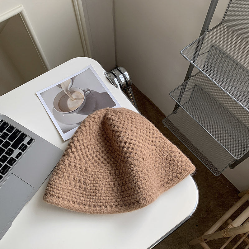Loose Wool Knitted Warm Wool Bucket Hat