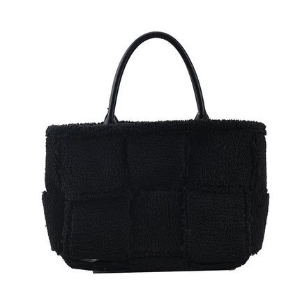 Plush Checkered Trend Personality Western Style Simple Female Bag