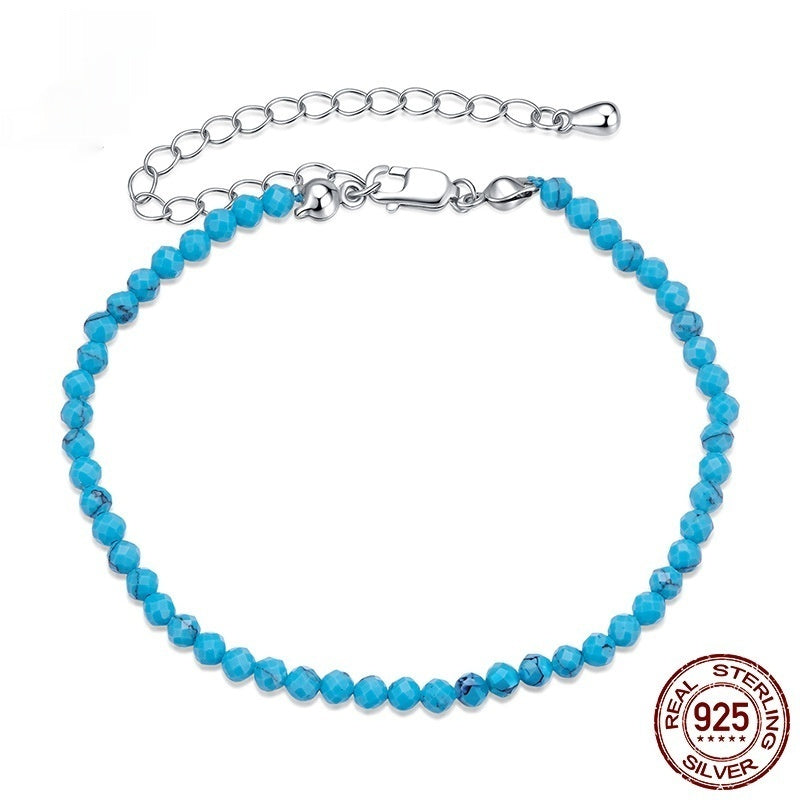 Fashion Turquoise Bracelet Sterling Silver White Gold Plated