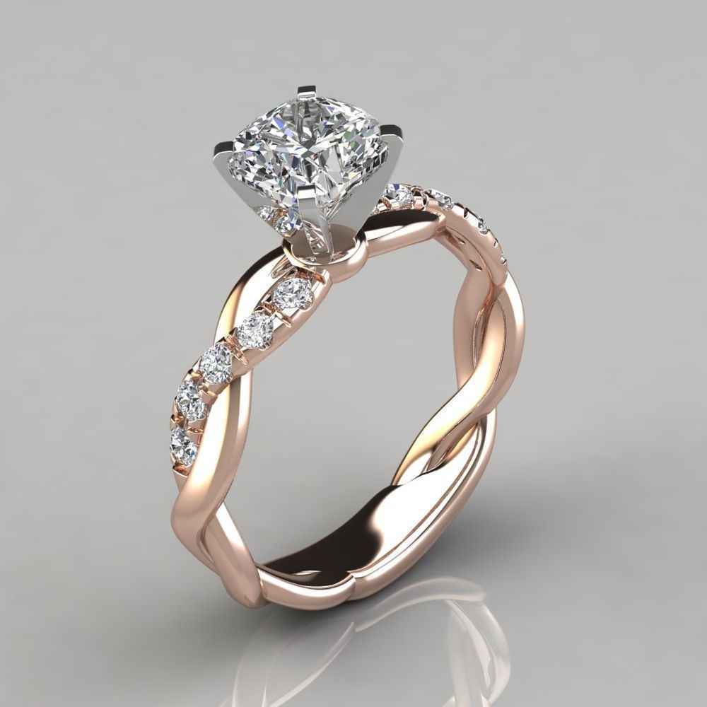 Women's Adjustable Fashionable Golden 925 Sterling Silver Diamond Ring
