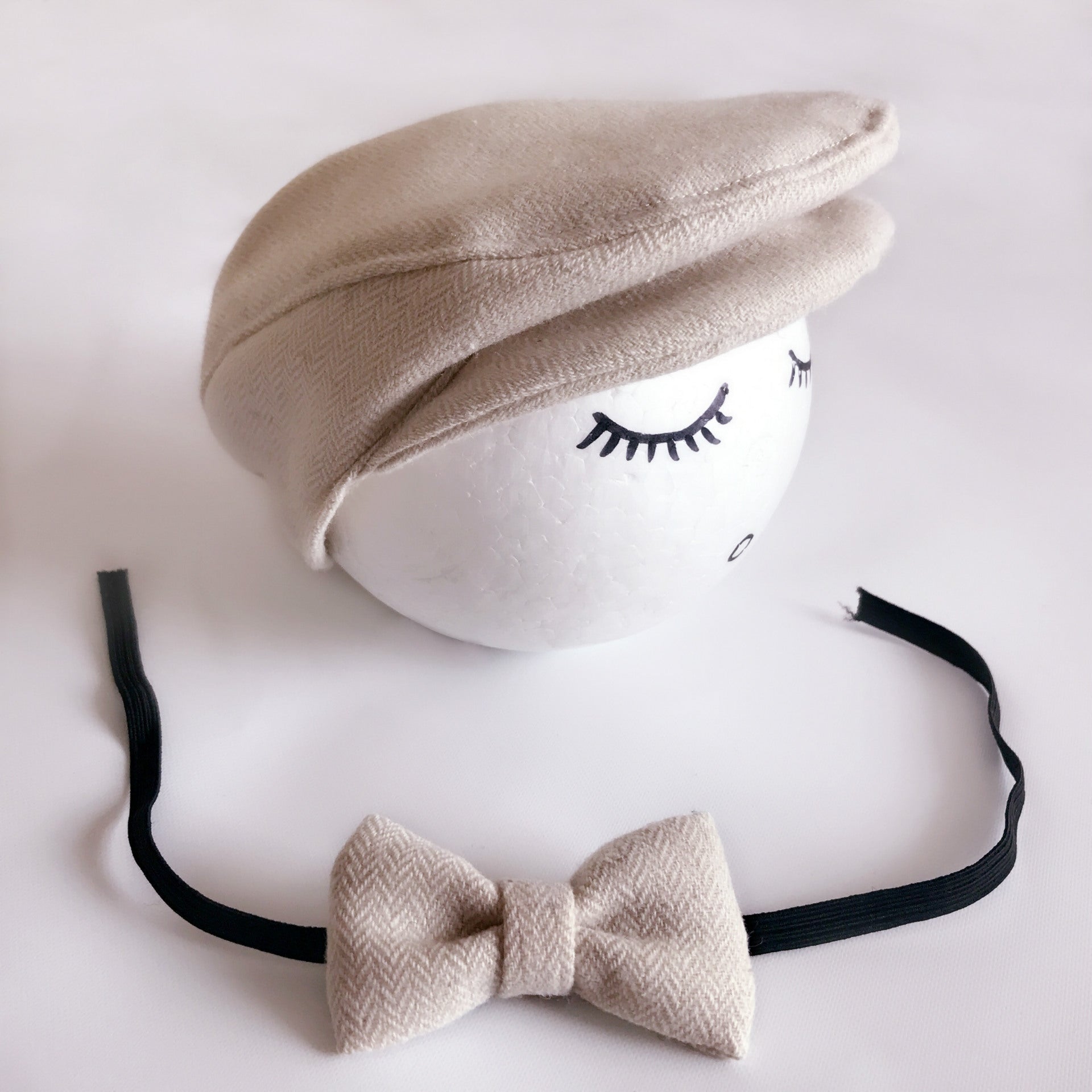 Gentleman Peaked Hat Bow Tie Baby Cartoon Taking Picture Hat Newborn Baby Child Photography Clothing Topper