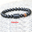 Twelve Constellation Elastic Bracelet Men Obsidian Couple