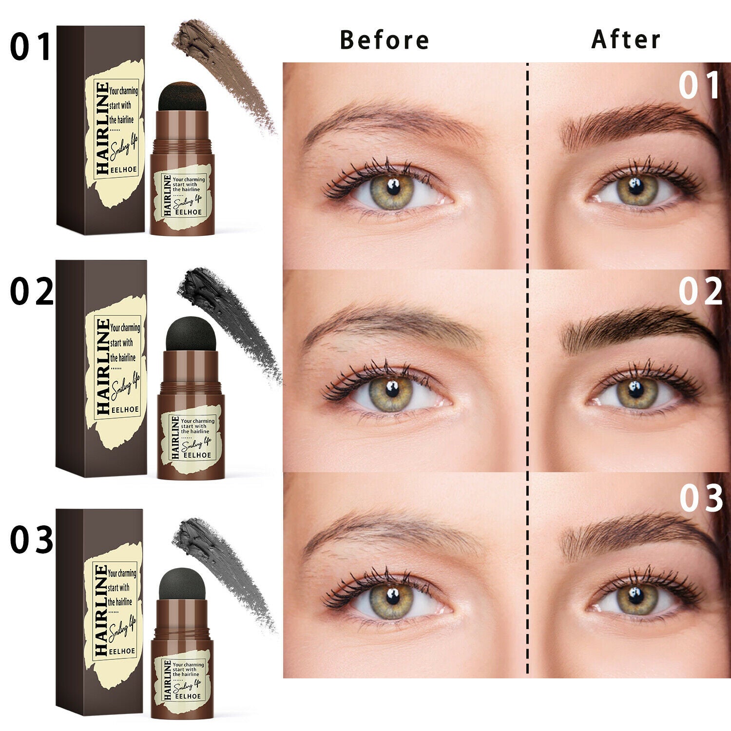 Eyebrow Stamp Stencil Kit, 24 Pc Eyebrow Shaping Stencils