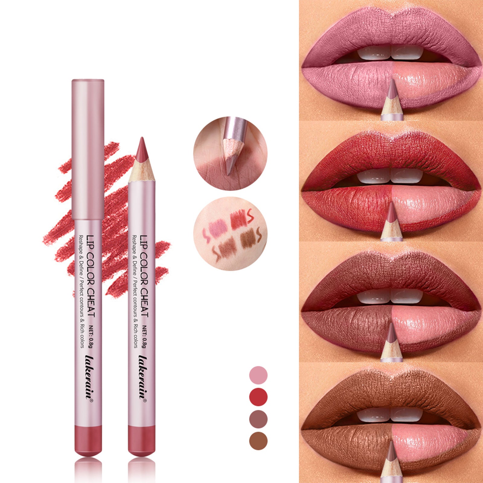 Mini Wooden Pole Lip Liner Long Lasting Matte