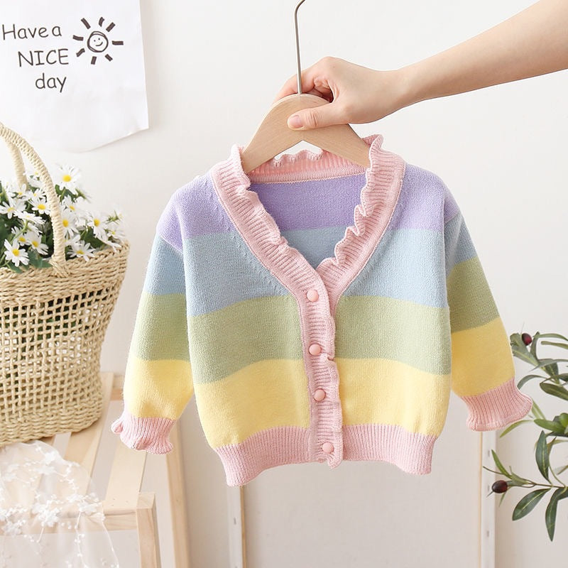 Autumn New Coat Knitted Cardigan Baby Sweater Top