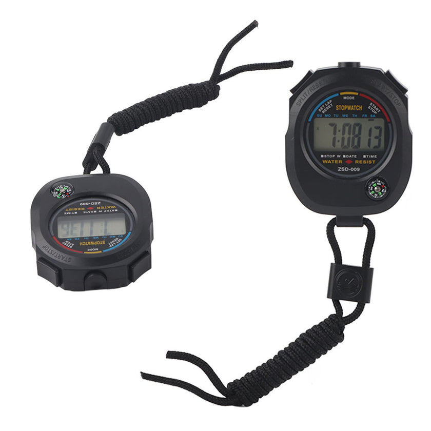 2 PCS Multifunctional Handheld Digital LCD Stopwatch Timer for Sports/Running/Racing/Swimming